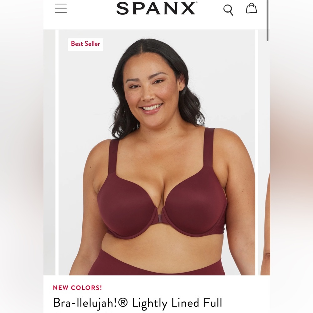 SPANX bra-llellujah NWT 38DD color sangria